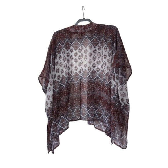 Arizona Jeans Boho Aztec Navarro Cherokee Whimsical Western Sheer Kimono S - Picture 2 of 7